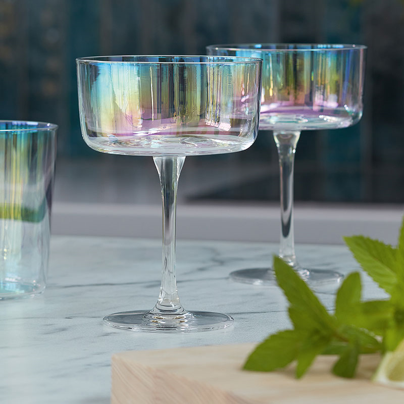 Iridescence Set of 2 Champagne/Cocktail Glasses, 230ml, Mother of Pearl-0