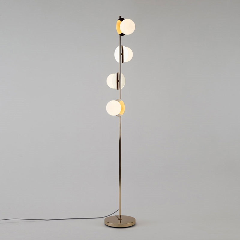 Disk Opal Floor Lamp, H167cm, Brass-1