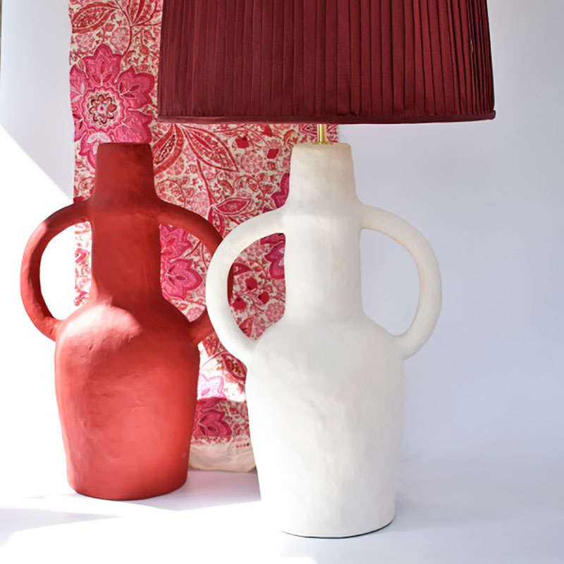 Rumba Sculptural Table Lamp, H54cm, Red-1