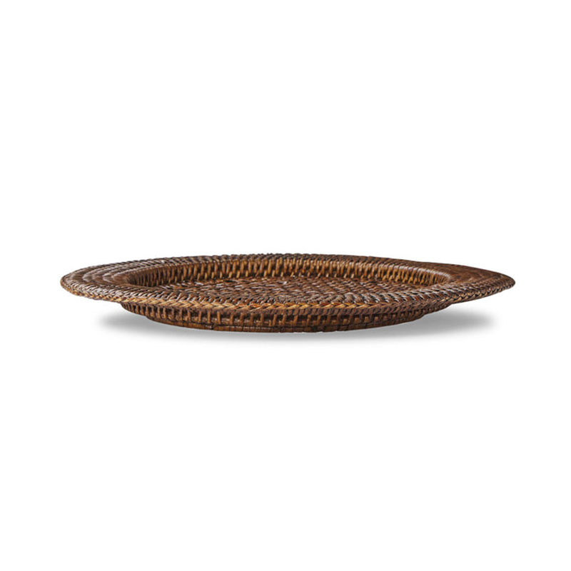 Rattan Charger Plate, D32cm, Brown-6