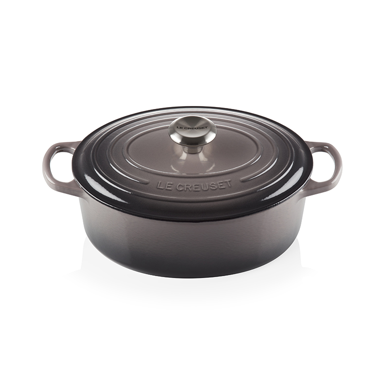 Signature Cast Iron Oval casserole, 29cm - 4.7 litre, Flint-0