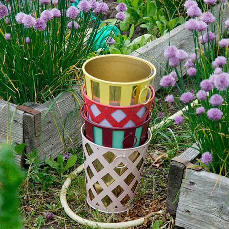 Trellis Planter, H21cm, Pink-0