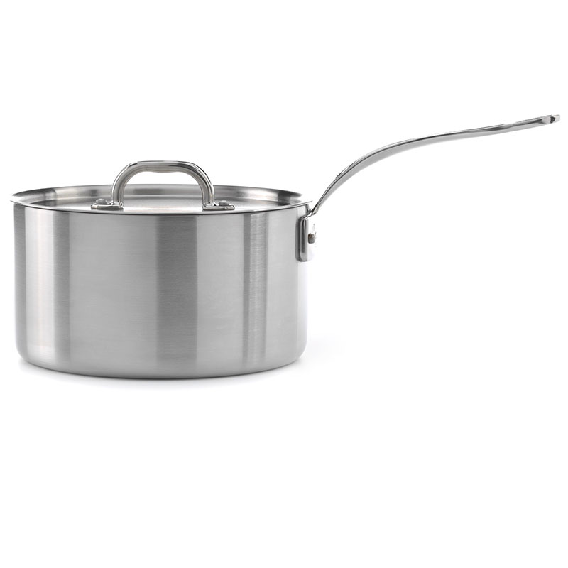 Classic Triply Saucepan with Lid, 18cm, Stainless Steel-0