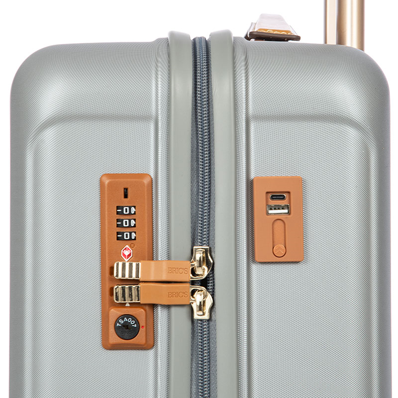 Capri Carry-on Suitcase, H55 x L38 x W23cm, Silver-10