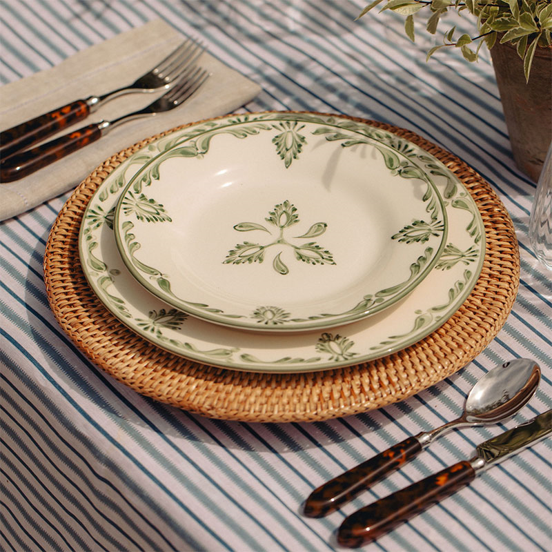 Eleanor Set of 6 Dessert Plates, 22cm, Forest Green-4