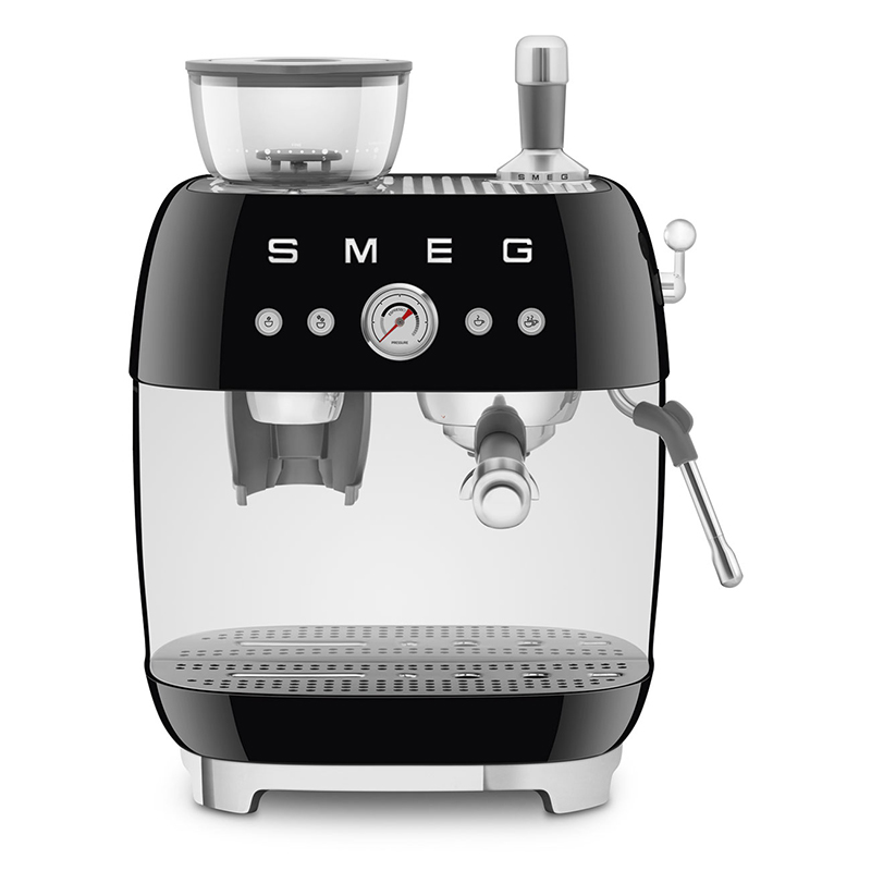 Espresso Coffee Machine with Grinder, Black-0