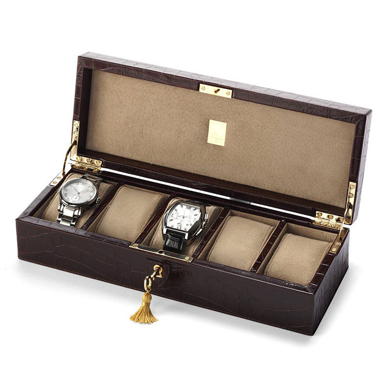 5 Watch Box, L11.5 x W31cm, Amazon Brown Croc-0