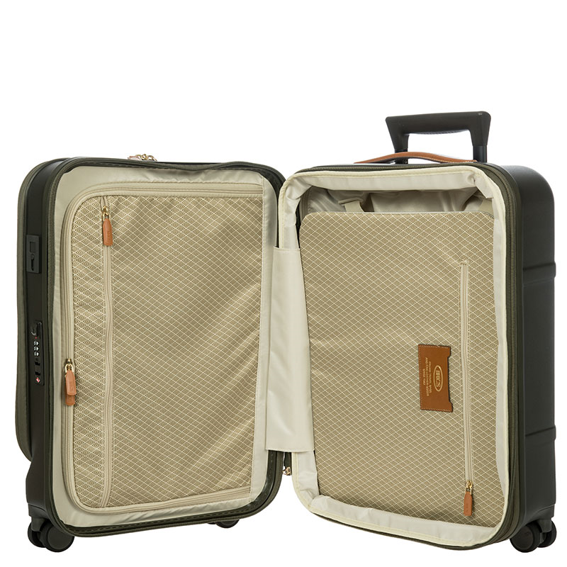 Bellagio Carry-On Suitcase with Front Pocket, H55 x L38 x W23/27cm, Olive-8