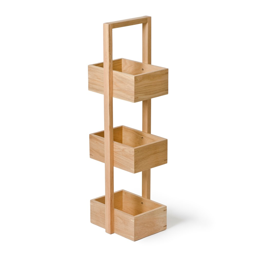 Mezza 3 tier caddy, H84 x W22 x D26cm, Oak-1