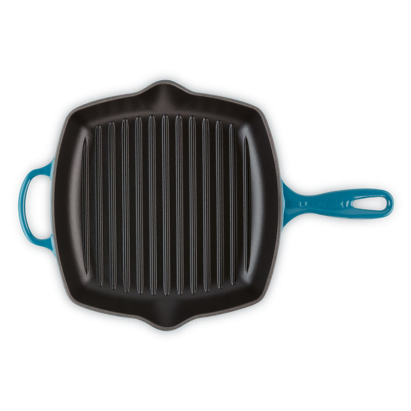 Signature Cast Iron Square grillit, Dia26cm, Deep Teal-1