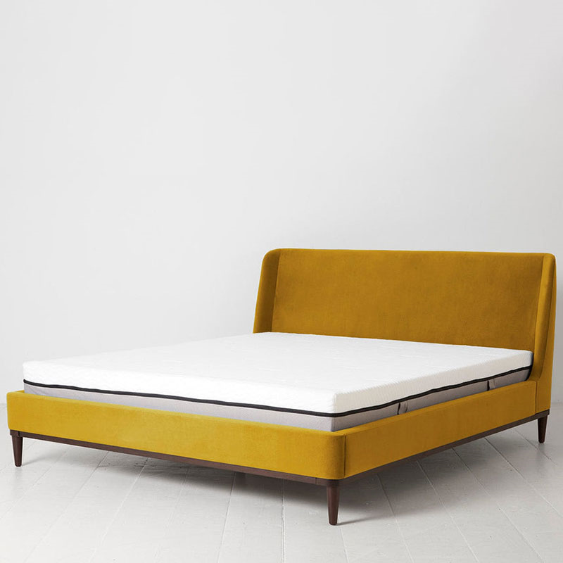 Bed 02 Velvet Super King Size Frame, Mustard-0