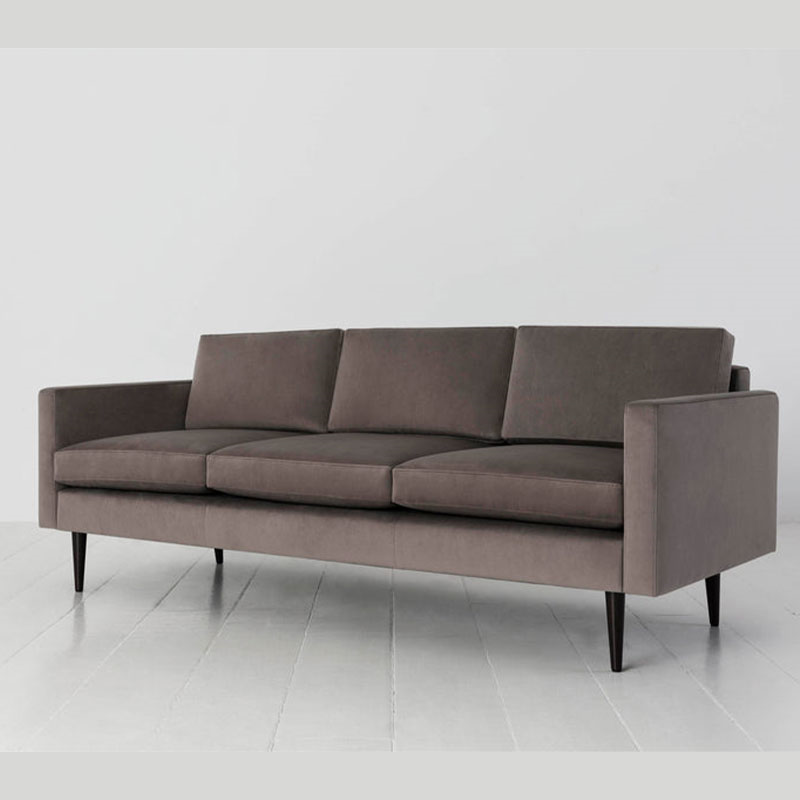 Model 01 3 Seater Velvet Sofa, Elephant-2