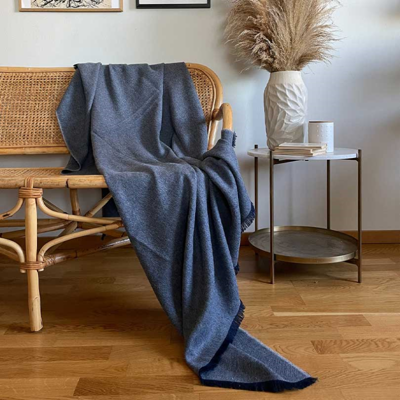 Skyfall Throw, H130 x W190cm, Dark blue-0