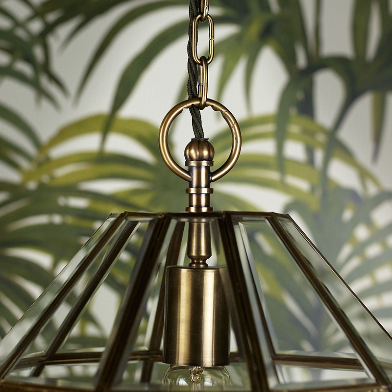 Borealis Large Lantern Pendant, H34cm x W43cm, Antique Brass-3