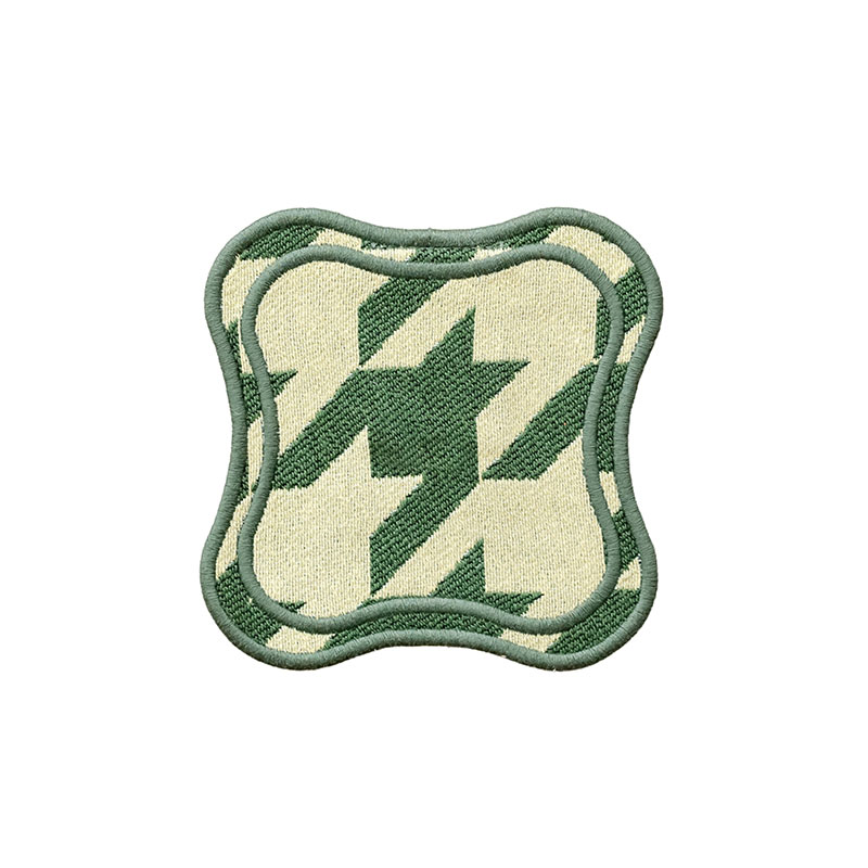 Houndstooth Set of 2 Coasters, 13 x 13cm, Green-1