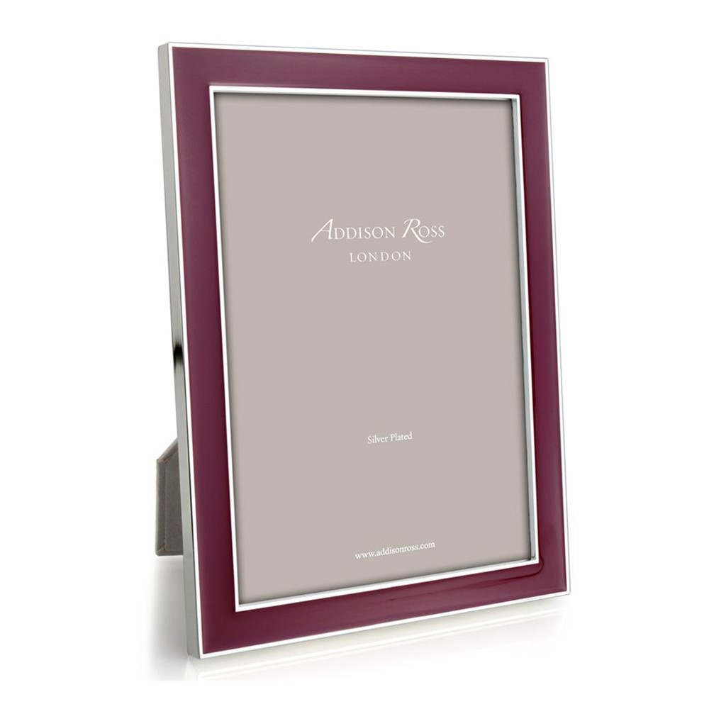 Enamel Range Photograph frame, 5 x 7" with 15mm border, plum with silver plate-0