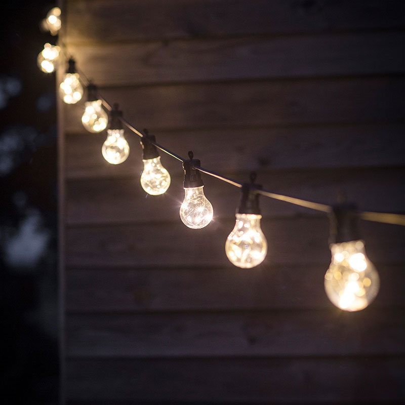 Festoon Lights, 10 Bulbs, Black-0