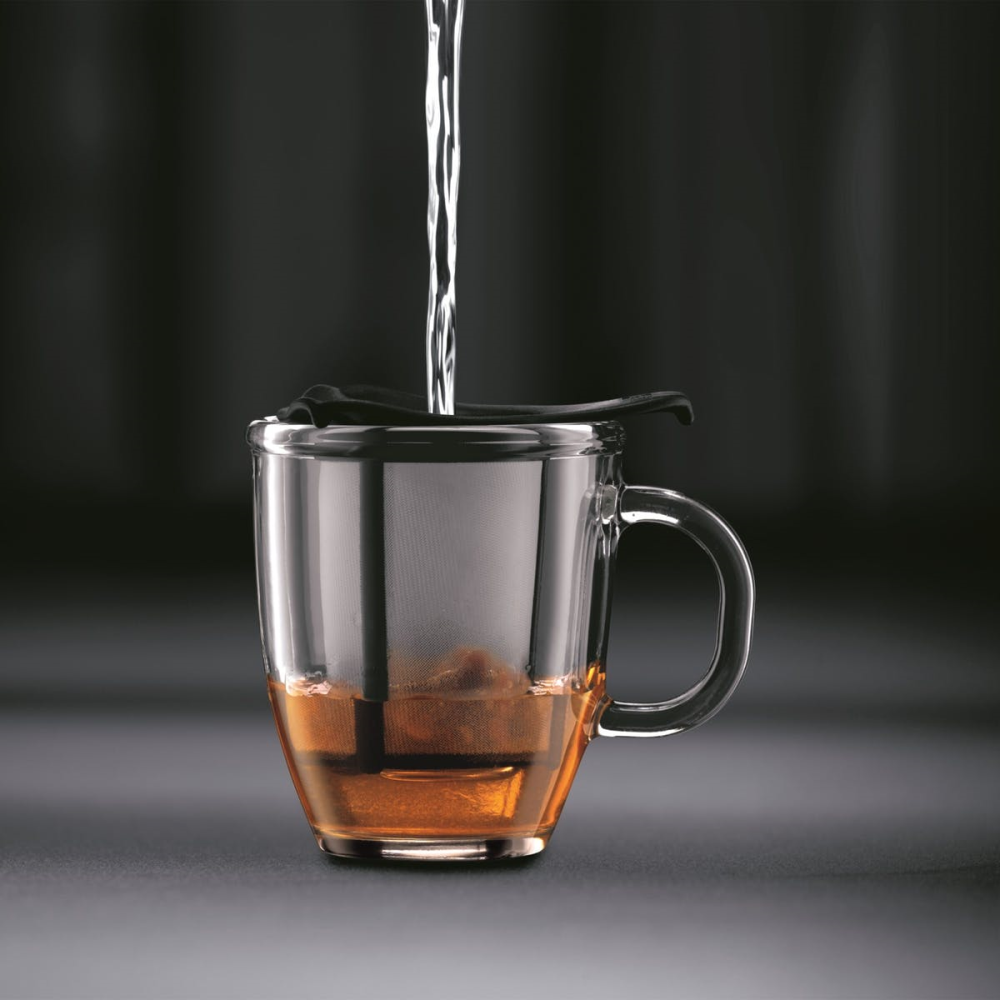 Yo-Yo Mug and tea strainer, 35cl, Black-3