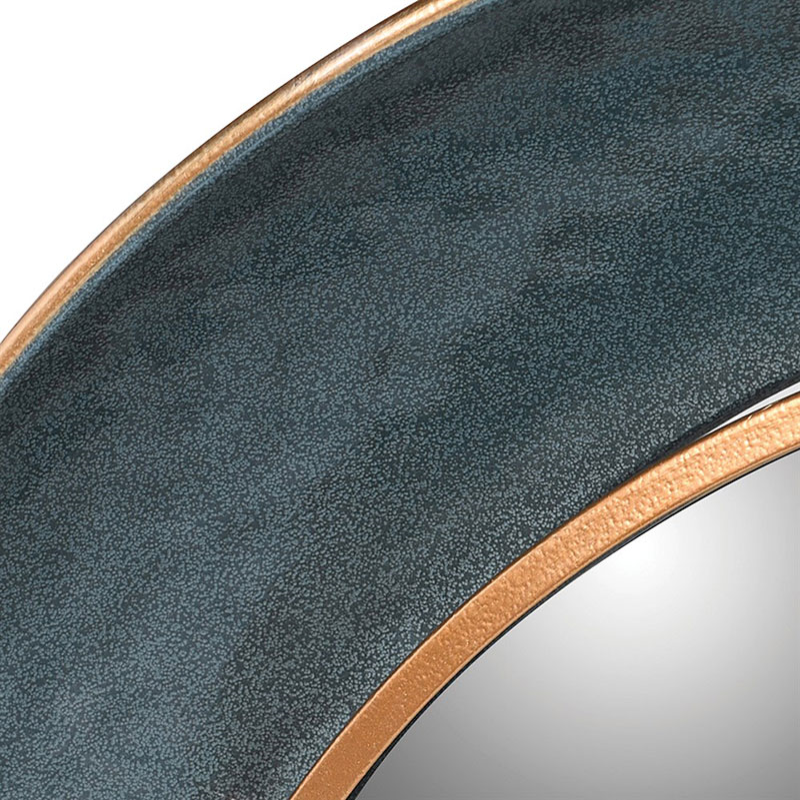 Round Mirror, D88cm, Teal Edge-1