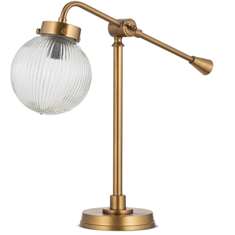 Sengol Recycled Glass Desk Lamp, H51cm, Antique Brass-4