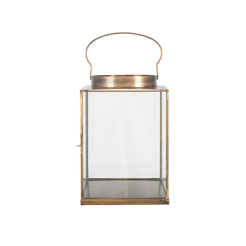 Metal Lantern, H26cm, Antique Brass-1