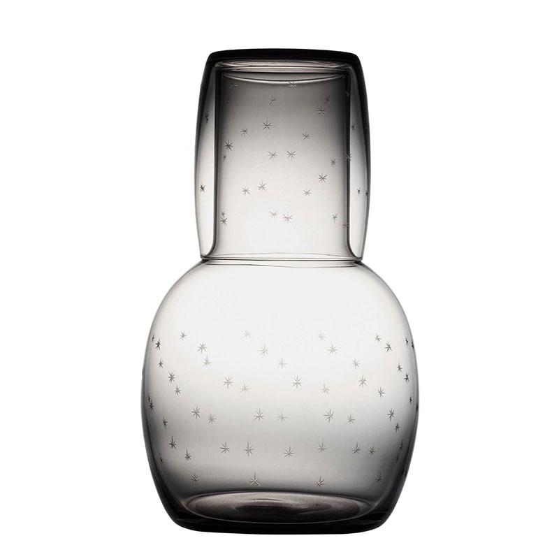 Stars Carafe Set and Glass, 1.3l, Smoky-2