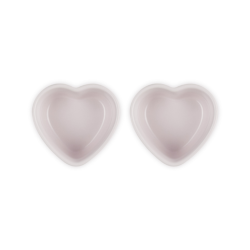 Heart Set of 2 Ramekins, Shell Pink-1