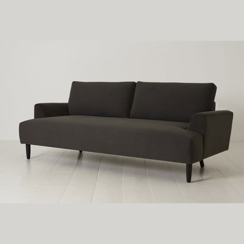 Model 05 3 Seater Velvet Sofa, Charcoal-3