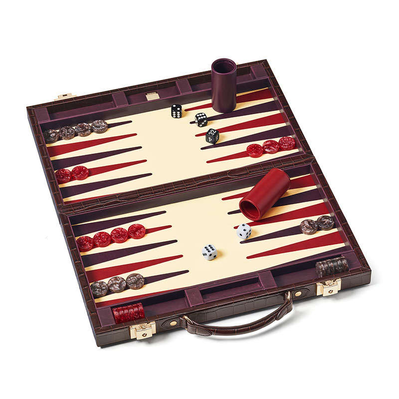 Backgammon Set, L38 x W23cm, Amazon Brown Croc-3