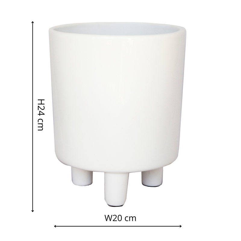 Pisa Planter, H20 x W24 x D24cm, White-7