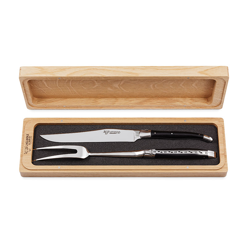 Laguiole- 2-Piece Carving Set, Ebony Handles-0