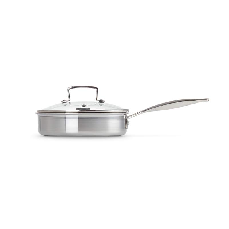 3 Ply Stainless Steel Saute pan with poaching insert, 20cm-4