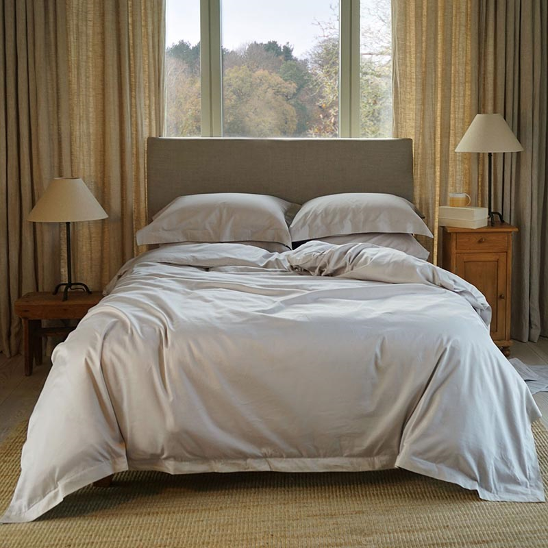 The Edged 300 Thread Count Oxford Border Duvet Cover, Double, Dove Grey-0