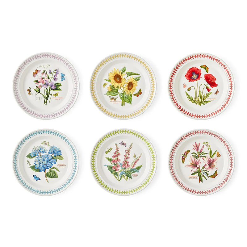 Botanic Garden Meadow Set of 6 Dinner Plates, D26cm, Multi-1