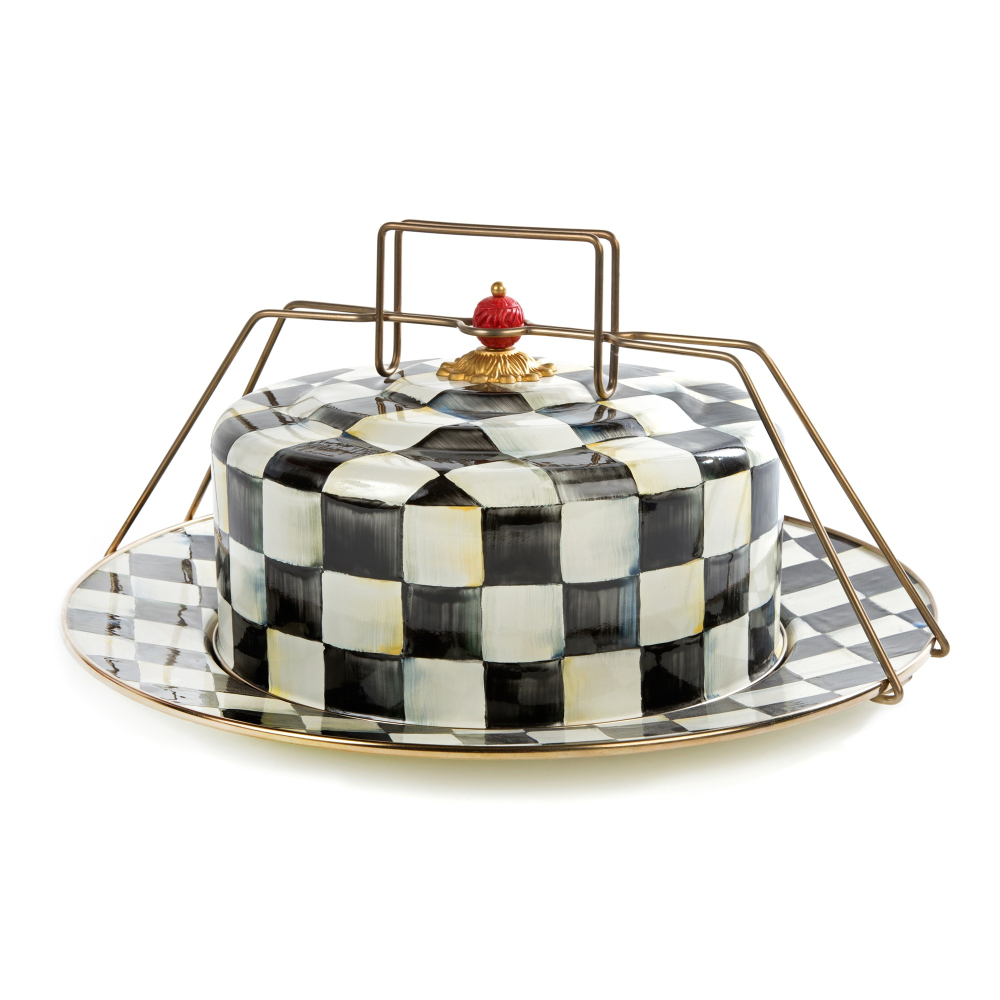 Courtly Check Cake carrier, 41 x 18cm, Enamel-0