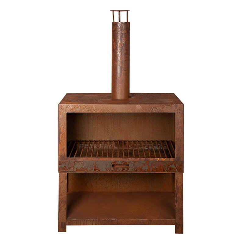 Outdoor Heater and Wood Store, H76.5cm, Rust-1