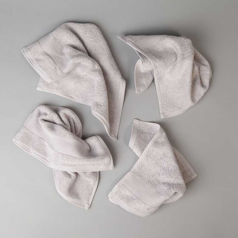 Organic 600gsm Set of 2 Face Towels, 30 x 30cm, Grey-1