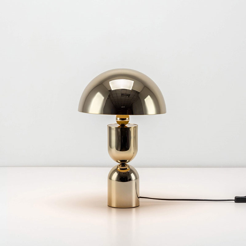 Dome Mushroom Table Lamp, H39cm, Brass-0