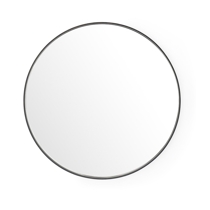 Glance Round Mirror, D66cm, Dark Oak-0