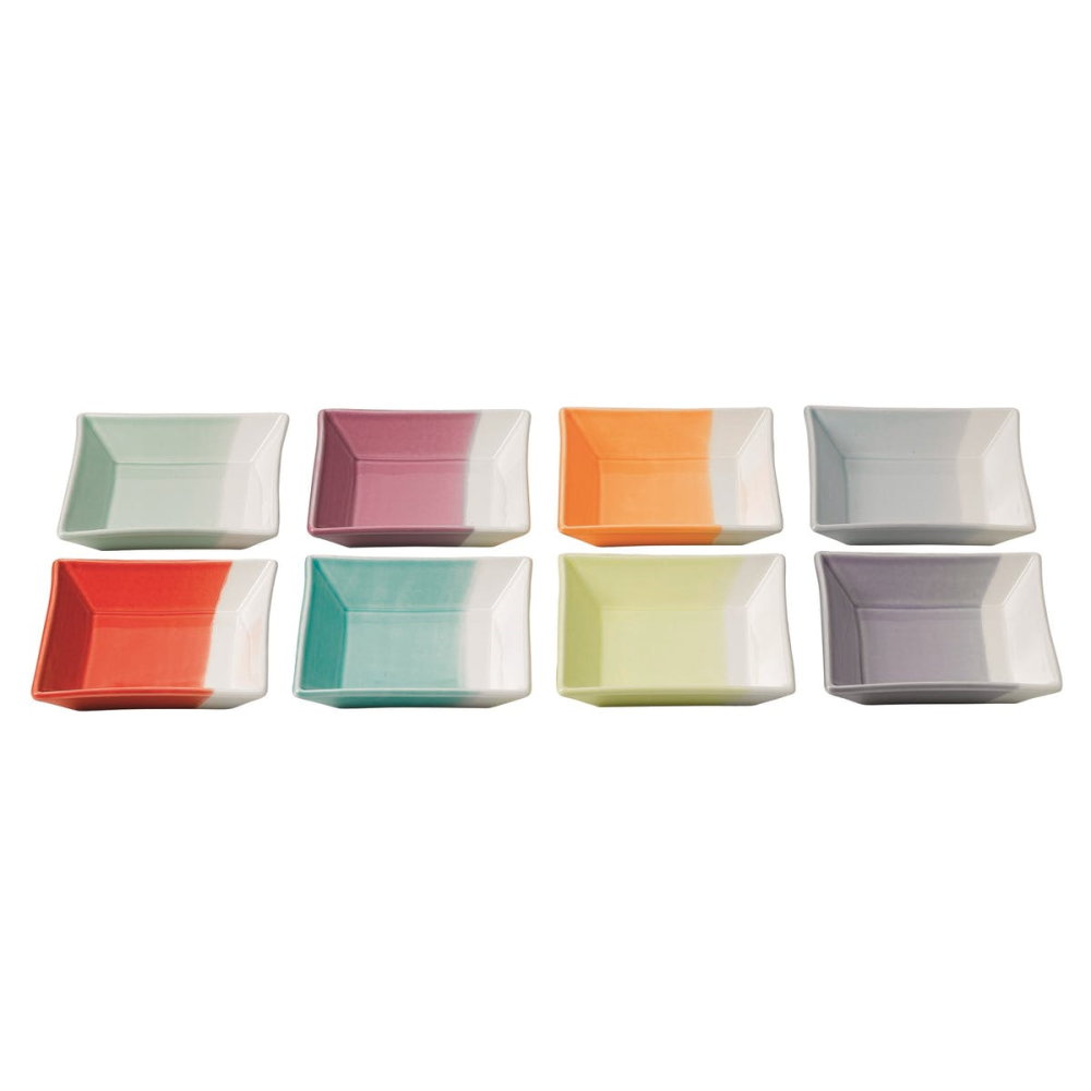 1815 Brights Set of 8 square trays, 12cm, mixed colours-0