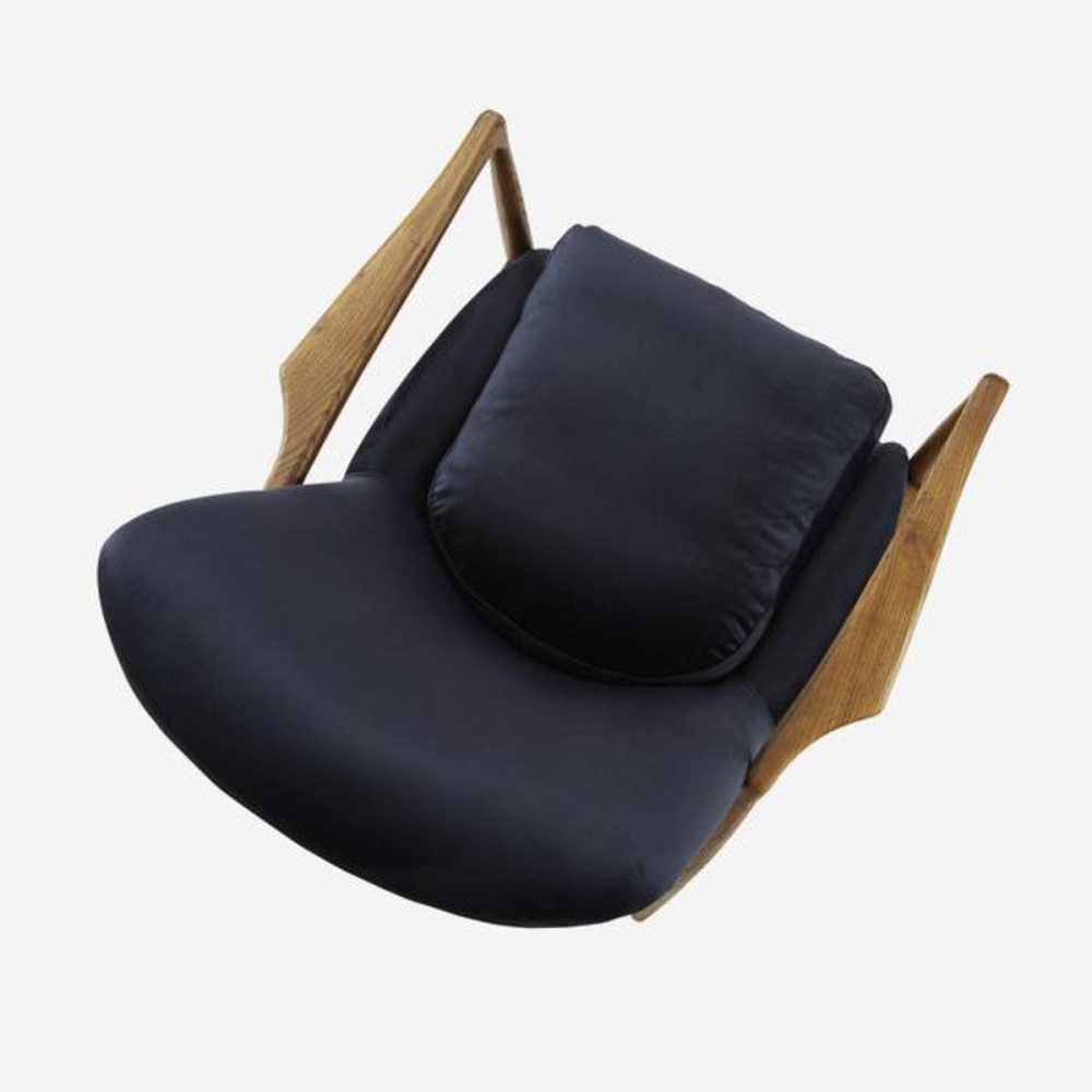 Crispin Chair, W68.5 x H82 x D72cm, Blue Velvet-2