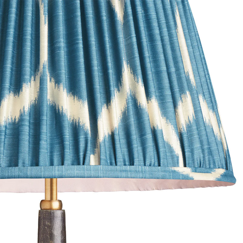 Striaght Empire Shade, 35cm, Turkish Blue Yoda Printed Silk Ikat-2