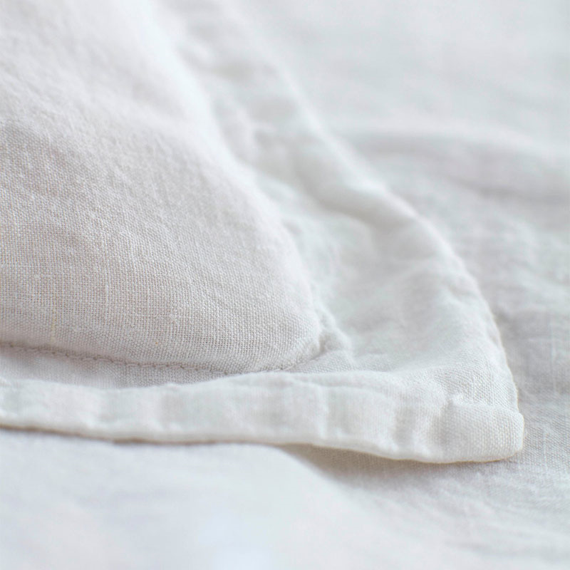 Linen Oxford Pillowcase, Standard, White-1