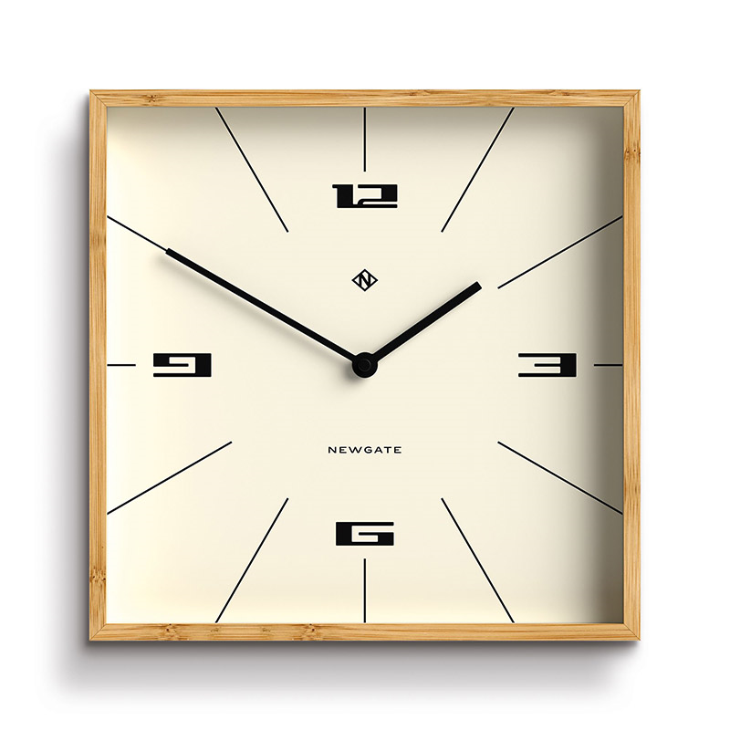 Fiji Wall Clock Hovercraft Dial, 30cm, Light Bamboo-2