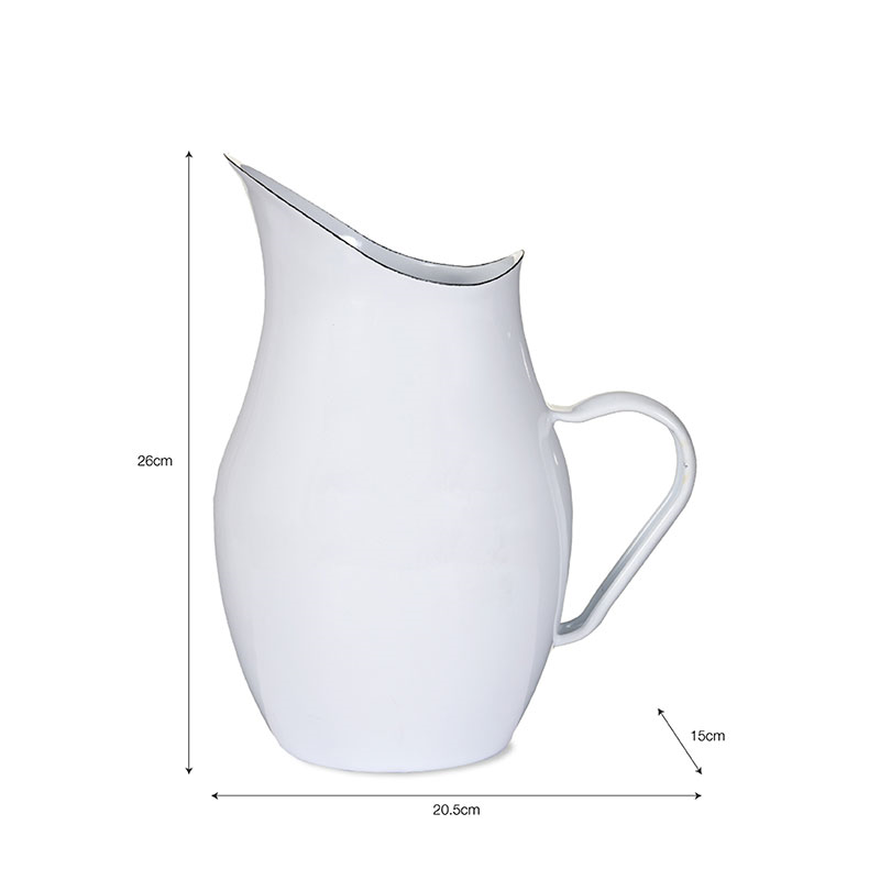 Water pitcher, white/enamel-2