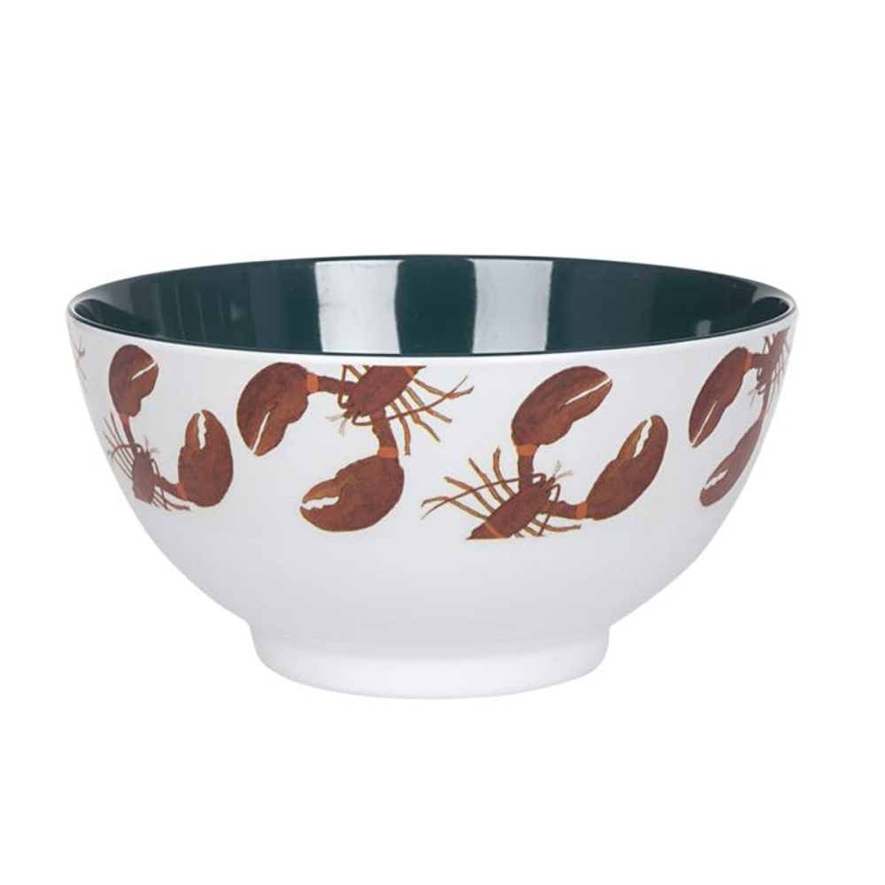 Lobster Melamine bowl, Dia15.2cm, Blue/Red/White-0