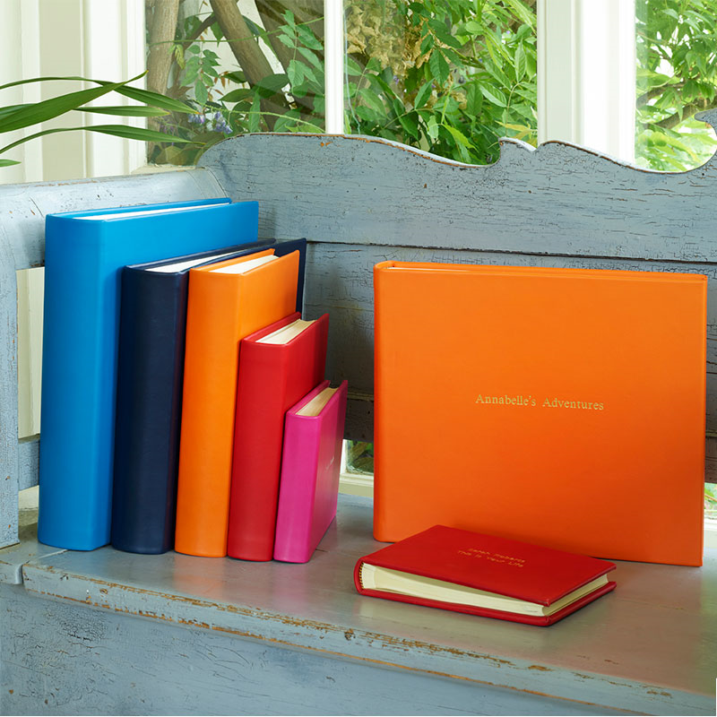 Chelsea Landscape Leather Photo Album, 31 x 36.5cm, Tangerine-1