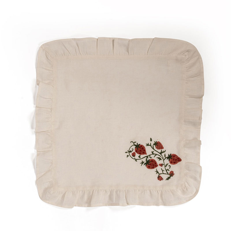 Fraises des Bois Set of 4 Napkins, 40 x 40cm, White-2