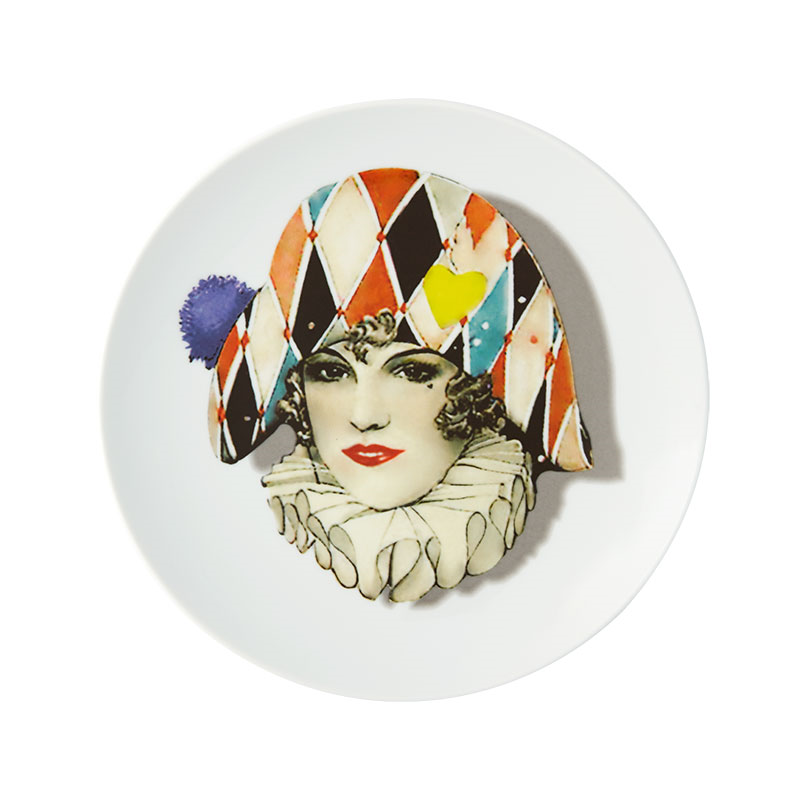 Love Who You Want Miss Harlequin Plate, D23cm, Multi-0