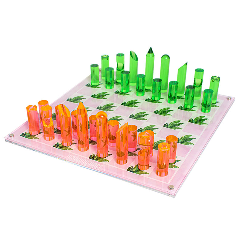 Beverly Hills Chess Set, L35.6 x W35.6cm, Pink-0